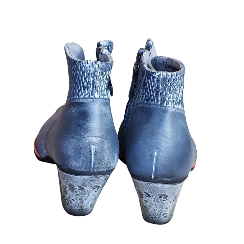 Tsakiris Mallas Greek Designer Leather Peep Toe Ankle Booties EU - Picture 4 of 15